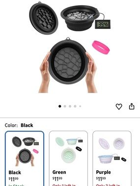 Collapsible Black Silicone Facial Ice Roller Bowl - Women Skincare Tool